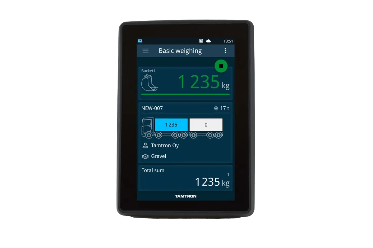 Tamtron Baggerwaage Display – Anzeige im Fahrerhaus