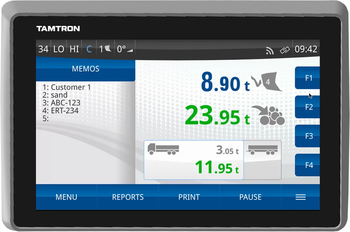 Tamtron 7-Zoll-Touchscreen-Display für Radladerwaage